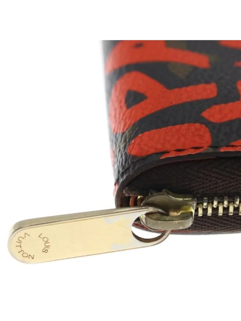 Louis Vuitton Monogram Graffiti Zippy Coin Purse Compact Wallet Brown Orange